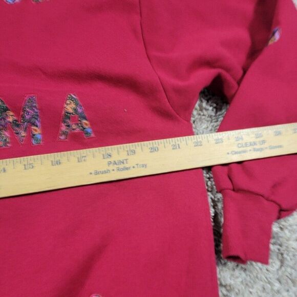 Vintage Jerzees Sweatshirt Large Red Grandma Embroidered Long Sleeve Made In USA - Picture 4 of 8